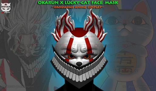 Okarun x Lucky Cat Face Mask - Dandadan Anime Cosplay