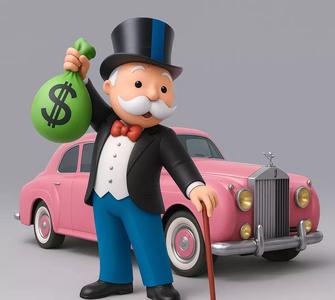 Monopoly Rich Uncle Luxury Car Cash Bag toy