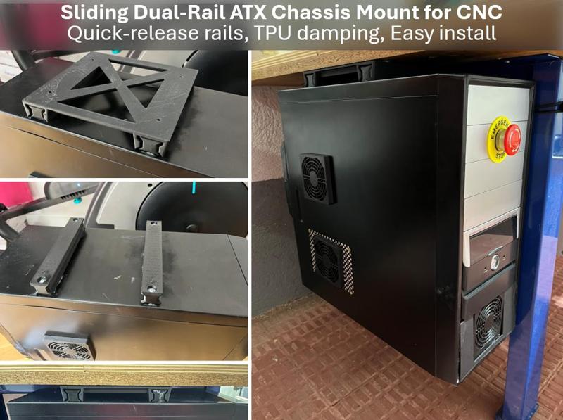 Sliding Dual-Rail ATX Chassis Mount for CNC Tables