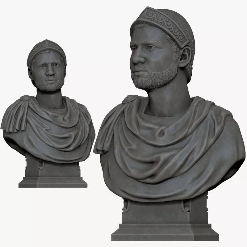 001131 bust of a roman 3d print ready