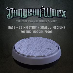25 mm Tabletop RPG Miniature Base - Rotting Wooden Floor