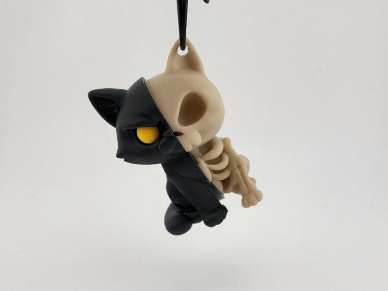 Kawaii Cat Skeleton Keychain sweet cats keyring
