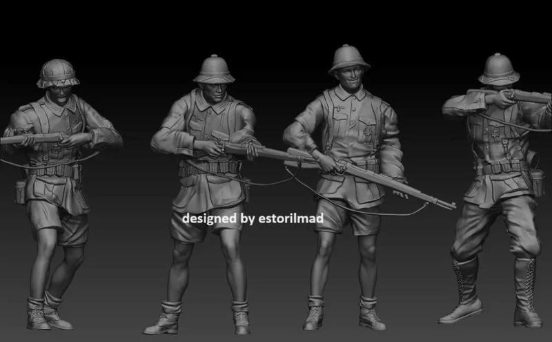 4 GERMAN SOLDIER AFRIKA KORPS IN ACTION