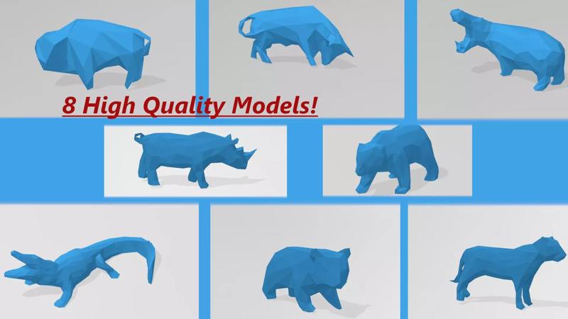 8 Pack Animal Bundle 8 Stunning Low-Poly Animal 3D Models