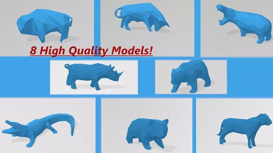 8 Pack Animal Bundle 8 Stunning Low-Poly Animal 3D Models