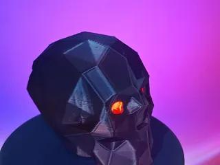 low poly skull with LED eyes
