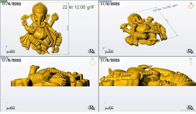 Premium Gold Ganesh Pendant  Symbol of Prosperity and Grace