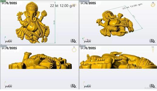 Premium Gold Ganesh Pendant  Symbol of Prosperity and Grace