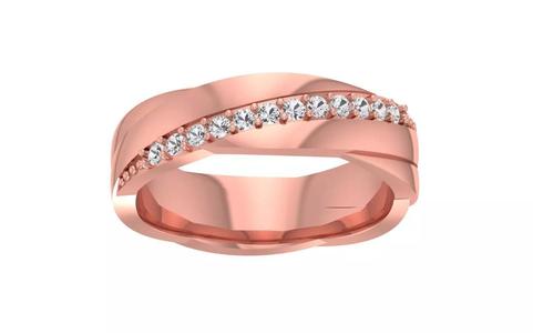 Round Cut Diamond Wedding Band 3dm STL OBJ FBX Render Details