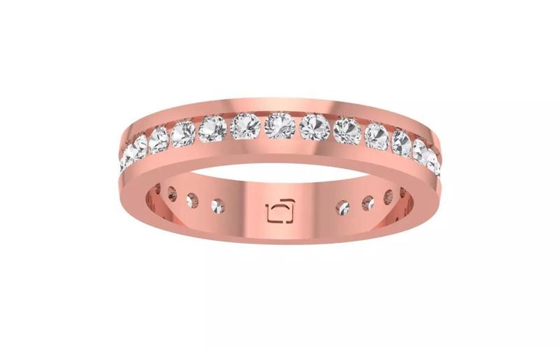 Channel Setting Round Cut Full Eternity Wedding Band 3dm STL