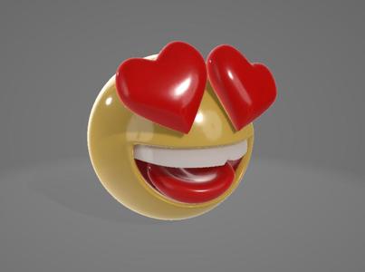 Heart Eyes Emoji – 3D Smiling Icon