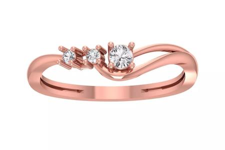Unique Solitaire Wedding Engagement Three Stone Ring for Women