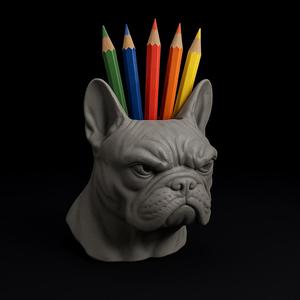 French Bulldog Pencil Holder – 3D Printable STL