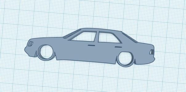 Mercedes W124 320e 220 300 E60 AMG E500 Silhouette Keyring