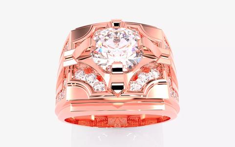 Mens Solitaire Ring 3dm stl renders details