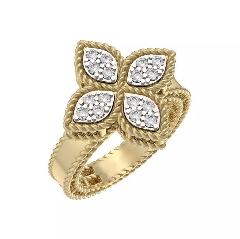 U012 Quatrefoil modern ring