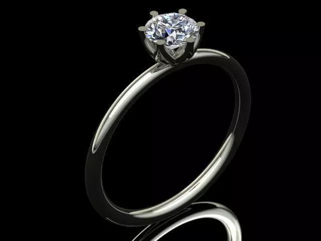 Tiffany Style Lotus Engagement Diamond Ring