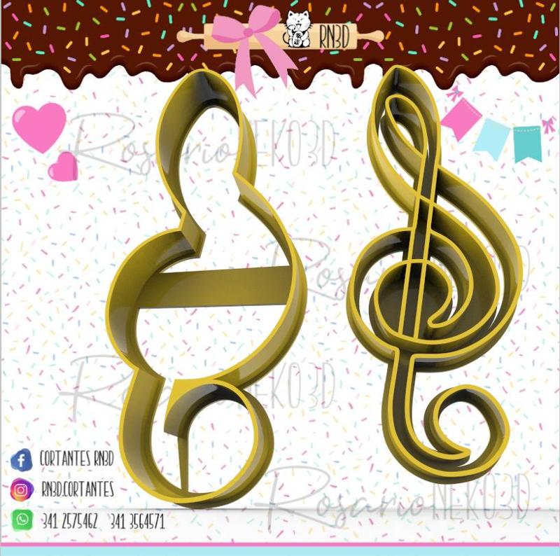 Musical note treble clef cutter for cookies - Musical note treble clef cutter for cookies -