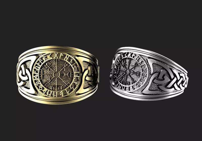 Vegvisir viking ring