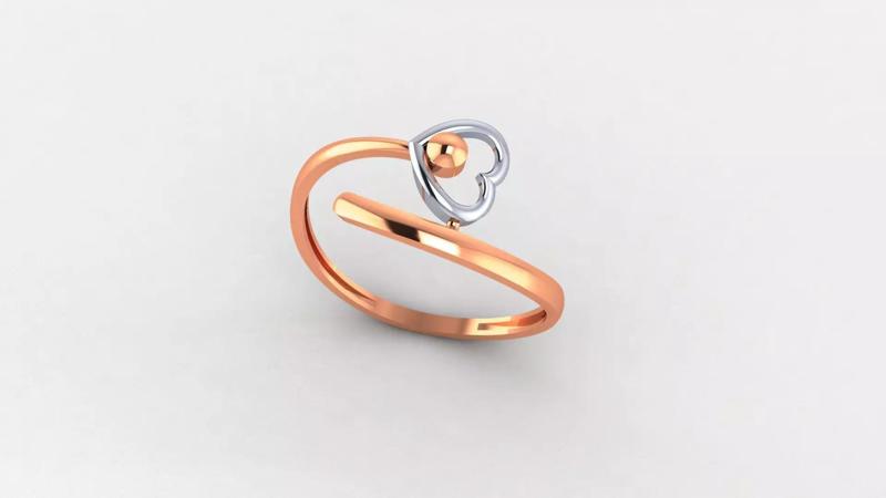 Heart Love Valentine Ultra light wt minimalist Plain Gold Ring