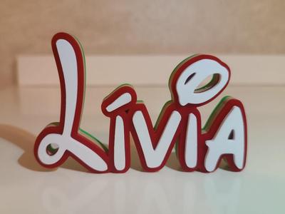 Disney Name Sign Lívia Kid Room Wall Decor Tag 