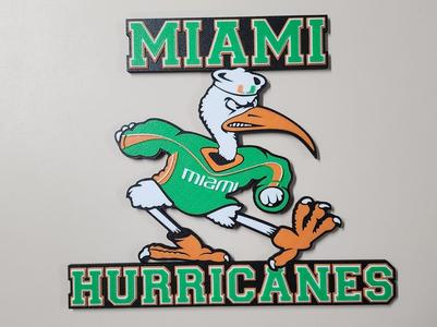 Miami Hurricans Wall Display