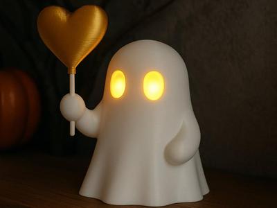 Cute ghost with a Balloon Heart (improved model)