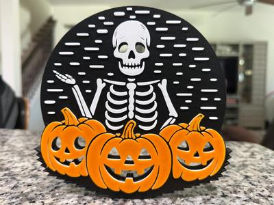 Skeleton Pumpkin Display