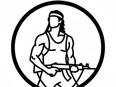 Rambo Silhouette Keychain