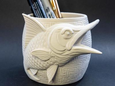 Marlin Fish Pen Cup / planter