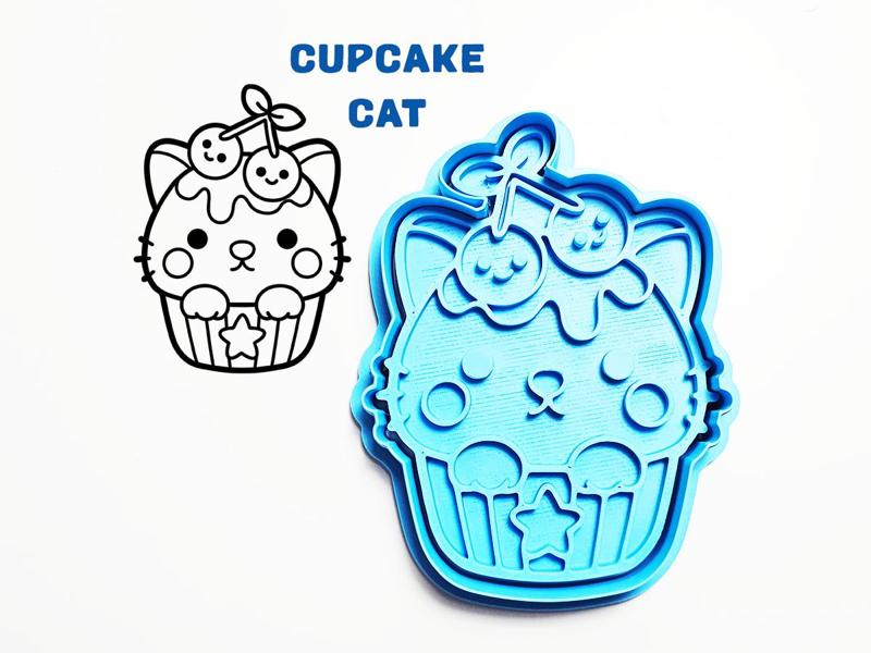 Cat Cupcake Cookie Cutter / Stamp