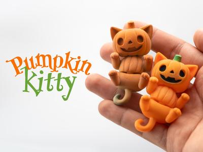 Halloween Pumpkin Cat - Articulated & Keychain
