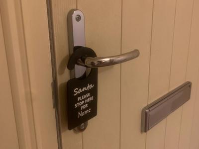 Personalised 'Santa stop here' sign for doors