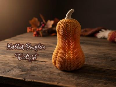 Knitted Pumpkin Tealight