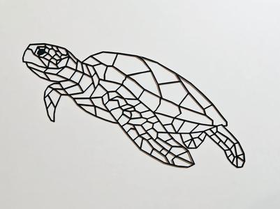 Geometric sea turtle wall decoration