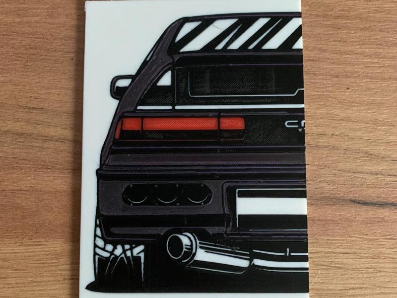 Honda CRX rear view wall art