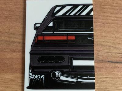 Honda CRX rear view wall art