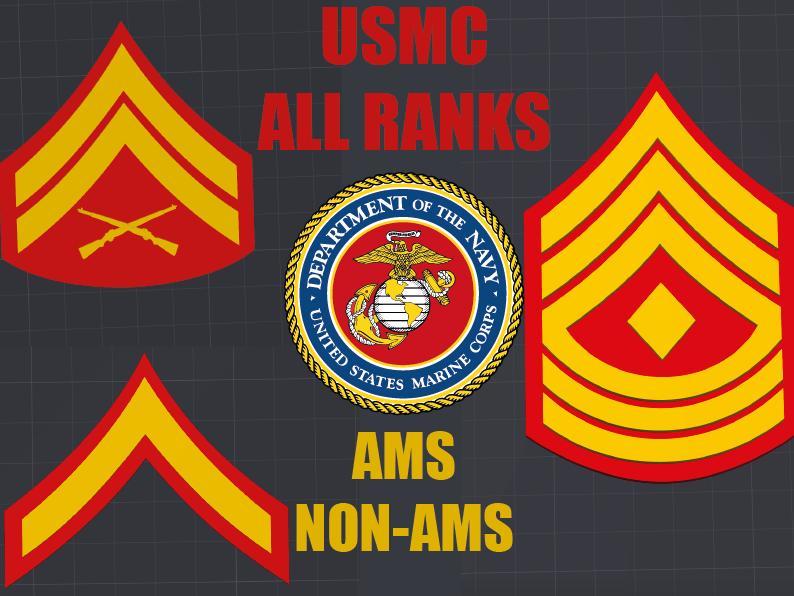 All USMC ranks AMS / non-AMS Profiles