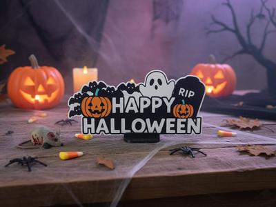 Halloween 2D sign with stand