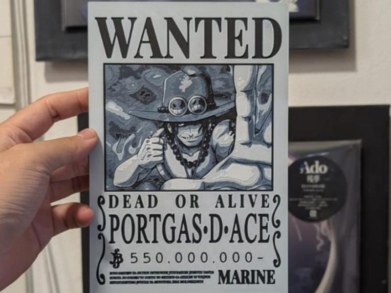 Ace Wanted Poster One Piece Hueforge 3 Colores
