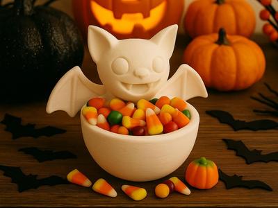 Cute Bat Candy Bowl Halloween Treat Holder