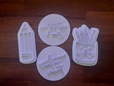 Teacher thank you cutter and stamp set