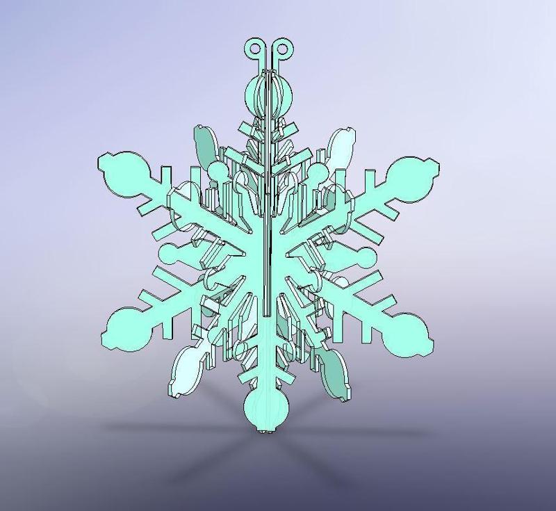 3D Snowflake Ornament: Version 2