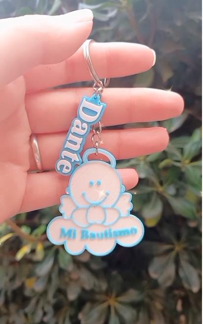 My baptism Angel keychain