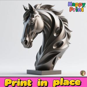 Head sculpture of a horse