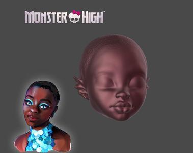 Wednesday Bianca Head for Monster High Doll