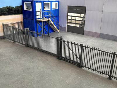 Permanent Fence Set – Modular Panels, Posts & Gates (Pedestrian, Double & Motorized Sliding Gates) 1:14 Scale