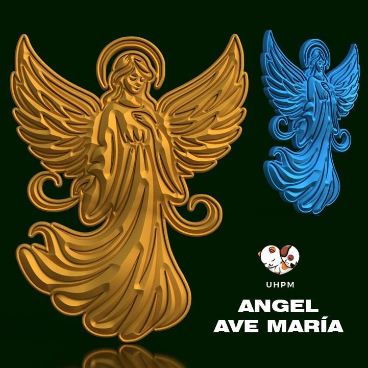 Sculpture: Winged Ave Maria with Crown