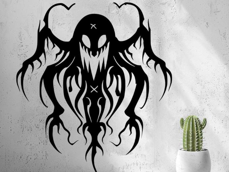 Horror Creature Design Wall Art / Wall Tattoo