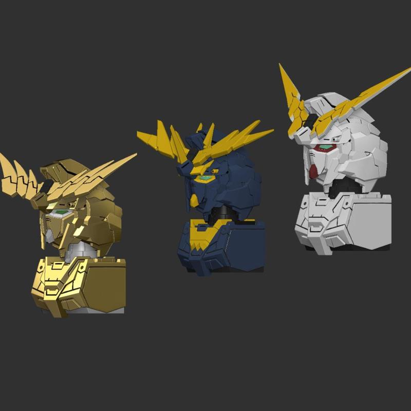 Gundam Bust Keycap Set – Vol. 1: Unicorn, Banshee, Phenex Fanart